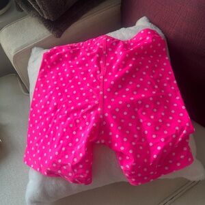 Vibrant Pink Polka Dot workout shorts